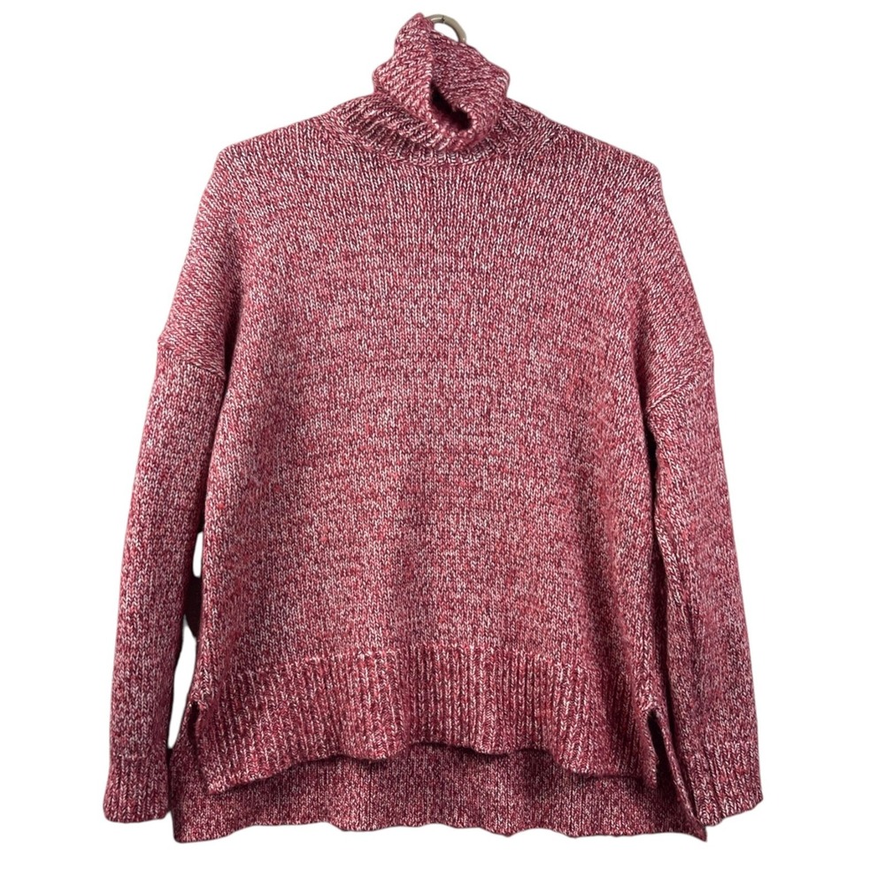 J Crew Wool Mohair Knit Turtleneck Sweater Womens Medium Red